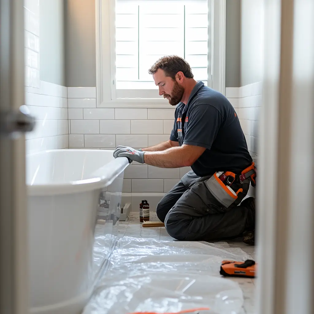 A professional plumber is replacing waste and overflow.